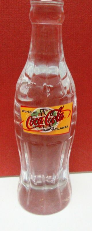 1990s Rare Atlanta World Of Coca - Cola Crystal Bottle -