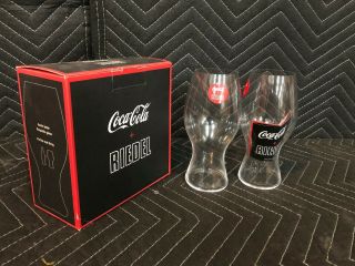 Coca Cola Riedel Collectable Crystal Coke Glass Set Designed To Drink Coke