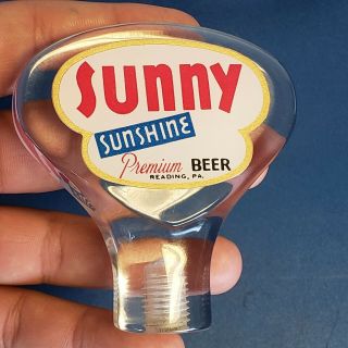 Sunny Sunshine Premium Beer Tap Handle Reading Pa Vintage