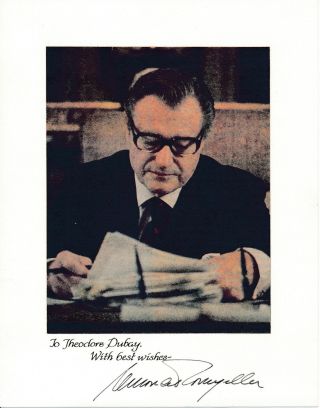 Nelson Rockefeller - Signed Photo Of The U.  S.  Politician & Vice President