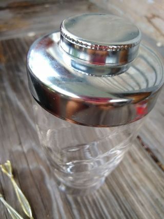 Vintage Mid Century Glass Cocktail Shaker & Sticks 2