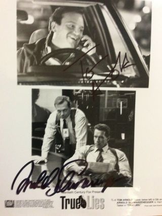 Arnold Schwarzenegger And Tom Arnold Signed Photo “true Lies” Actors