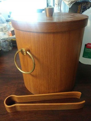Vintage Mcm Wooden Insulated Ice Bucket Mid Century Modern Wooden Oak
