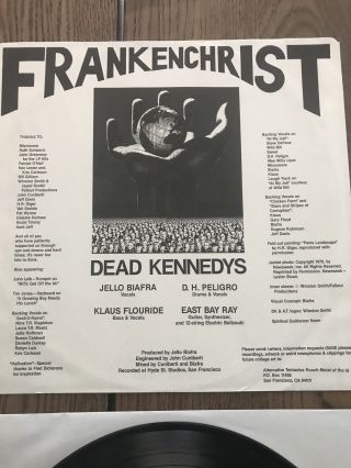 Dead Kennedys LP Frankenchrist with BANNED POSTER H.  R.  GIGER 1985 Rare 8