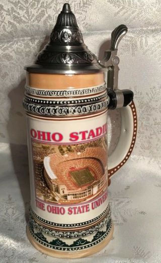 Ohio State University Beer Stein,  Pewter Lid Domex Made In Germany Rare Vintage