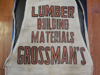 Vintage Grossmans Lumber Building Materials Work Apron 2