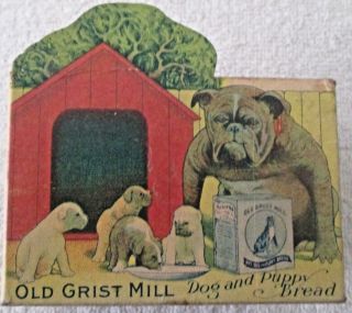 Advertising Old Grist Mill Dog Bread Illustrated Box/bank 1915