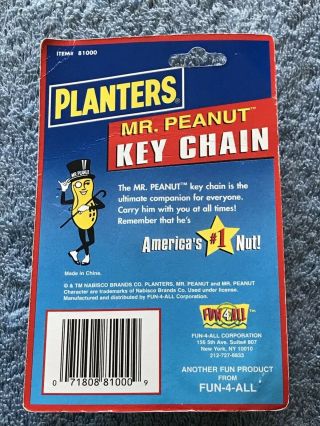 Vintage Planters Mr Peanut Americas 1 Nut Key Chain Ring MIP 2