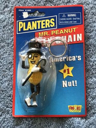 Vintage Planters Mr Peanut Americas 1 Nut Key Chain Ring MIP 4