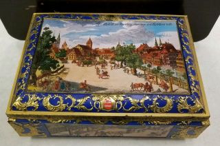 Vintage Large Collectible Tin Box E.  Otto Schmidt Cookies Germany 16  X12 