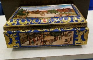 Vintage Large Collectible Tin Box E.  OTTO SCHMIDT COOKIES GERMANY 16  X12 ' 5