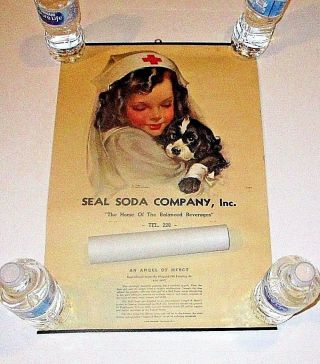 WW2 1944 Seal Soda Company Advertising Calendar Angel of Mercy Red Cross VT RARE 2