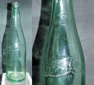 Rare Vintage Burnett Soda Bottle Pepsi Bottling Co Durham Nc Aqua Ayers Dur 11