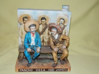Vintage Rancho Historical 1976 Tequila Decanter Pancho Villa & Zapata 1914 Meet