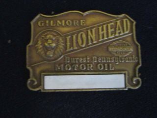 Rare Gilmore Gas Station Oil Change Sticker Lion Head Motor Oil Nos 1920 