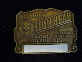 RARE GILMORE GAS STATION OIL CHANGE STICKER LION HEAD MOTOR OIL NOS 1920 ' s 30 ' s 3