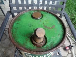 Vintage Quaker State Lubricant Motor Oil Can 5 Gallon can 2