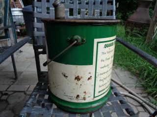 Vintage Quaker State Lubricant Motor Oil Can 5 Gallon can 3