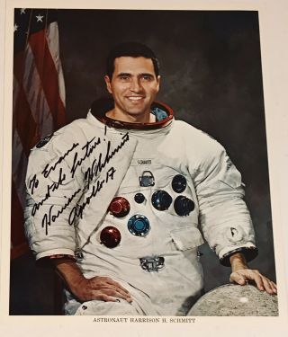 Harrison Schmitt Astronaut Nasa Apollo 17 Autographed Signed 8 X 10 Photo -