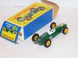 Vintage Lesney Matchbox 19 Lotus Racing Car AWESOME w BOX SWEET DISPLAY 4