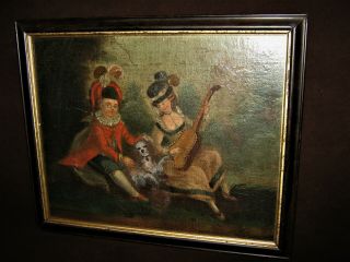 Rare 18th Century French School Framed Oil Painting On Canvas - - 23 " X 19 "