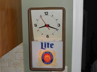 Vintage Miller Lite Beer,  Lighted Clock