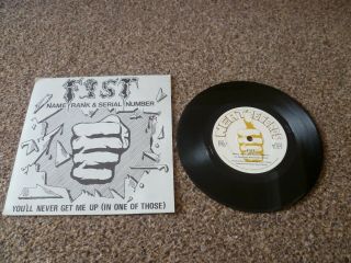Fist Name Rank & Serial Number 7 " Vinyl Single Picture Sleeve Nwobhm 1980 Metal