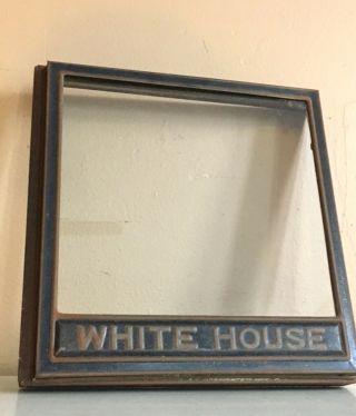 Vtg White House Coffee Tin Store Display Kitchen Canister Lid Sign W Glass Front