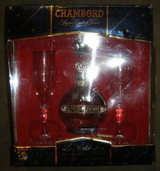 Chambord Boxed Gift Set (Liqueur) - Crystal Champagne Glasses,  Decanter,  Stopper 2