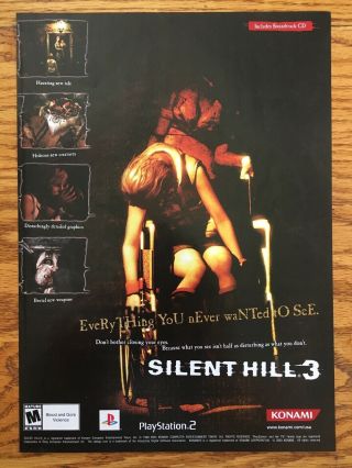 Silent Hill 3 Playstation 2 Ps2 Vintage Game Poster Ad Art Print Rare Horror
