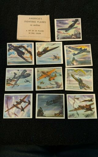 Vintage Coca - Cola Advertising America’s Fighting Planes In Action Cards 20 Wwii