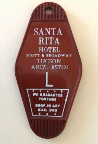 Vintage Santa Rita Hotel Tucson Arizona Room L Key Fob