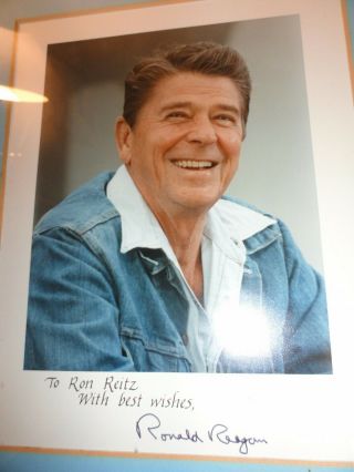 RONALD REAGAN AUTOGRAPH PHOTOGRAPH SIGNED LIVE HAND PEN AND INK BY HIM 2