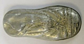 C.  1900 C.  H.  Jarvis Shoes St.  Paul Figural Shoe Aluminum Match Safe Vesta ^