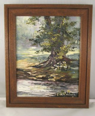 Vintage Oil Painting Pennsylvania Landscape Signed M.  H.  Dwyer Baum Student