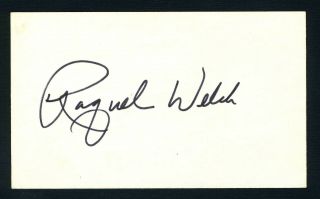 Raquel Welch Actress,  Mode,  Playboy,  Legally Blonde Signed 3x5 Index Card X0860