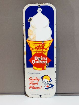 12 In Dairy Queen Ice Cream Porcelain Enamel Sign