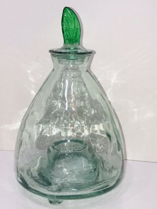 Vintage Large Green Glass Fly Wasp Bee Trap Catcher With Glass Stopper Pizarro