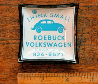 Early 1960s Roebuck Volkswagen Dealership Promotional Ashtray Or Coin Dish