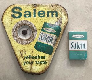 Vintage Salem Cigarettes Advertising Thermometer & Deck Of Cards
