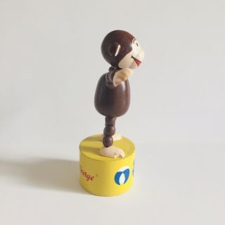 Vintage CURIOUS GEORGE Wooden Push Puppet Toy 2