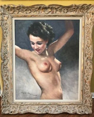 Pal Fried Painting OIL on CANVAS c1960 FRAMED 32 