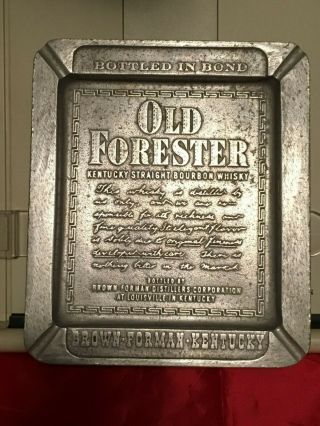 Old Forester Kentucky Bourbon Whisky Metal Ashtray/table Decor