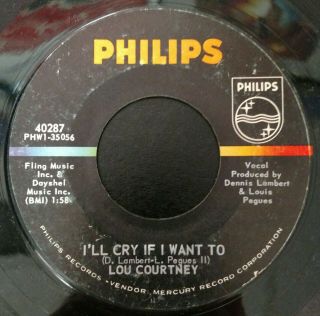 Lou Courtney I Watched You Slowly Slip Away 1965 USA 45 Northern Soul PHILLIPS 2