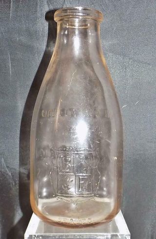 Rare Biltmore Dairy Farms One Quart Milk Bottle Asheville NC Approved 1950s 3
