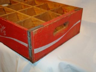Vintage 1960 ' s - 1970 ' s Coca Cola / Coke Wood Qt Bottle Case / Crate Vivid Color 2