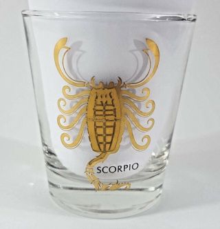 Scorpio Zodiac Cocktail Rocks Glass Sign Of The Scorpion Gold Painted Drinkware