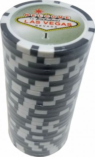 Poker Chips (25) 1 Las Vegas Sign 11.  5 Gram Clay Composite
