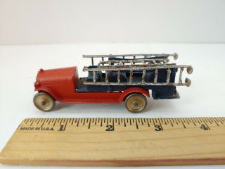 Tootsie Toy Fire Truck With Three Brass Ladders 1930 