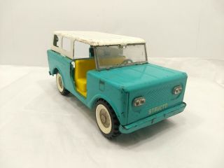 Vintage Midcentury Aqua Blue & White Structo Hardtop Bronco Diecast Toy Car